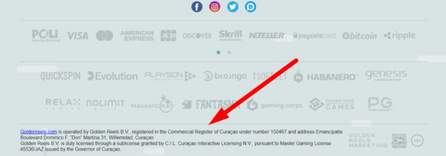example of placing a gambling license of the online casino Golden Reels example of placing a gambling license of the online casino Golden Reels